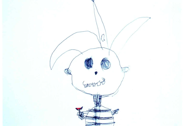 Postkarte mit der Zeichnung „Der kleine Tod“ von Lily.